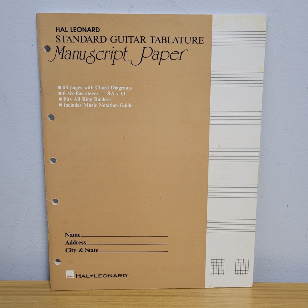 HAL LEONARD Standard Guitar Tablature Manuscript Paper 1986